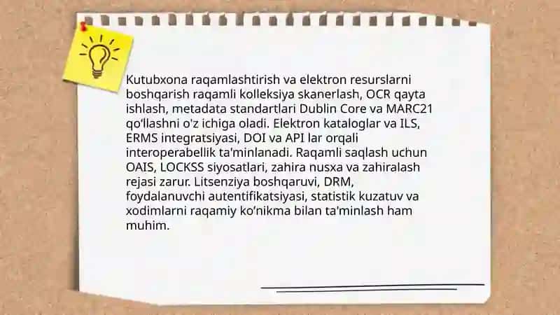 Zamonaviy kutubxona faoliyati boshqarishning asosiy yoʻnalishi 3