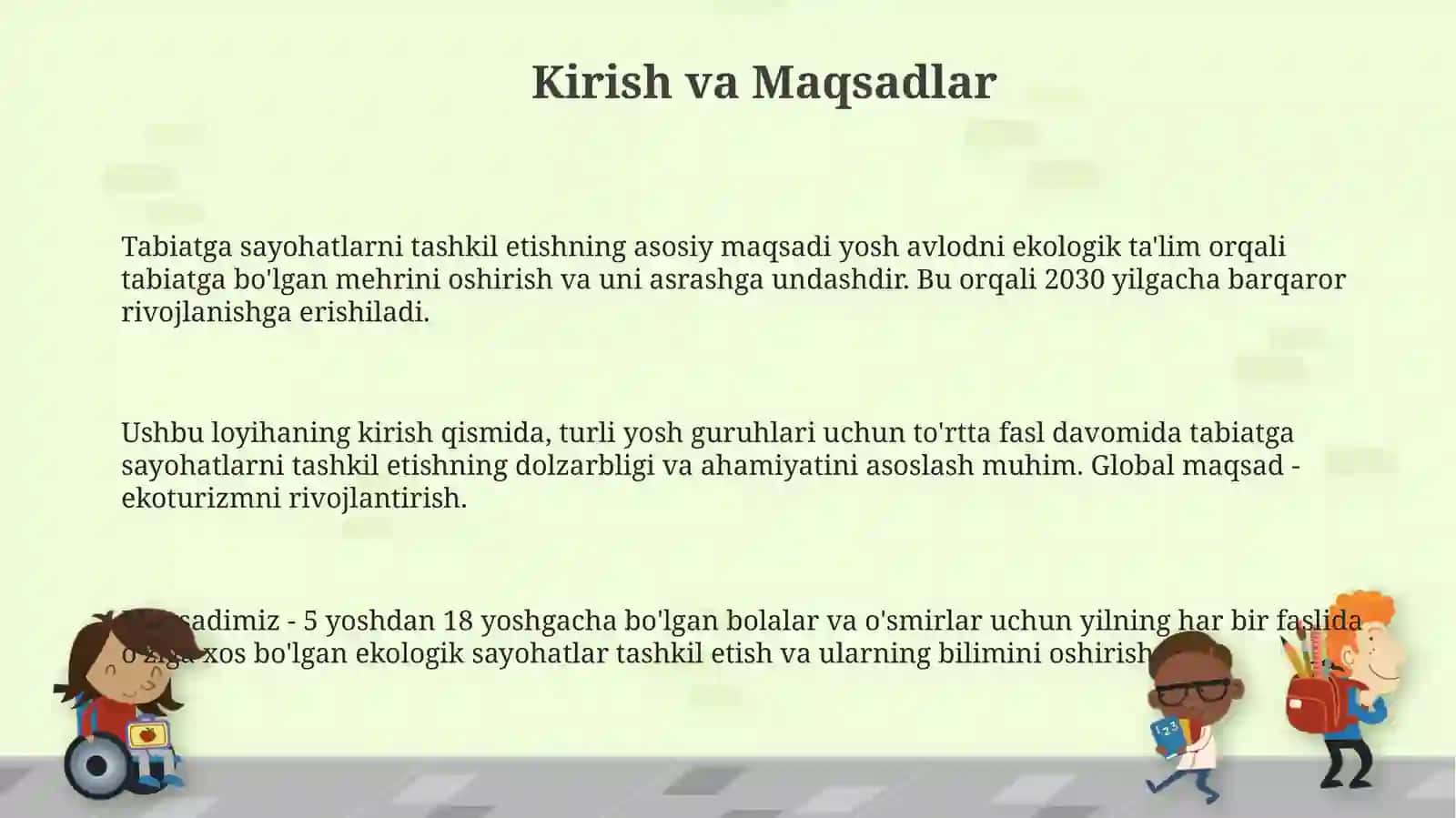 Turli yosh guruhlarida tabiatga ekskursiyani loyihalashtirish 3