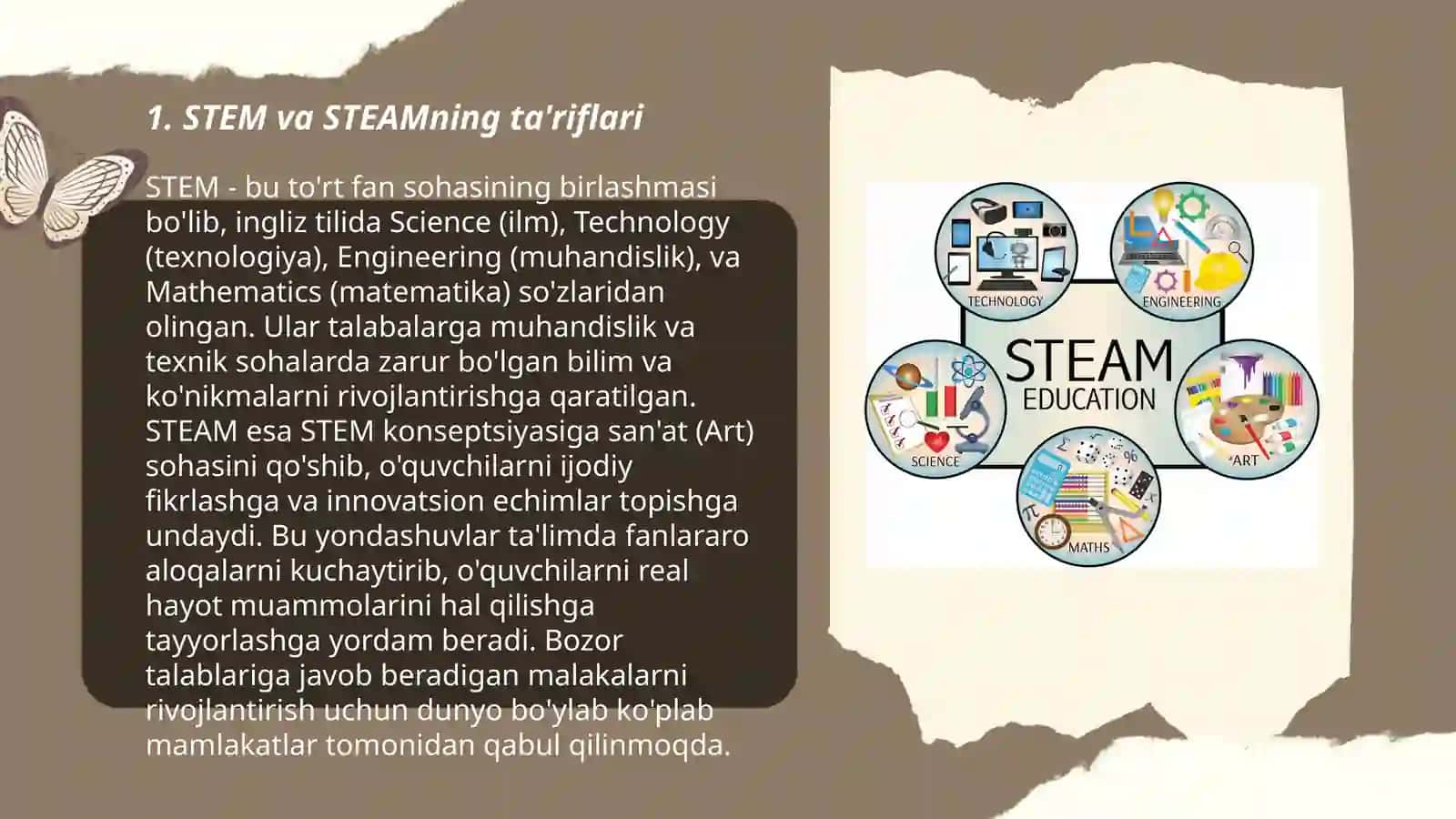 STEM va STEAMning rivojlanishi.STEMning STEAMga aylanishi va takomillashtirilisgi 3