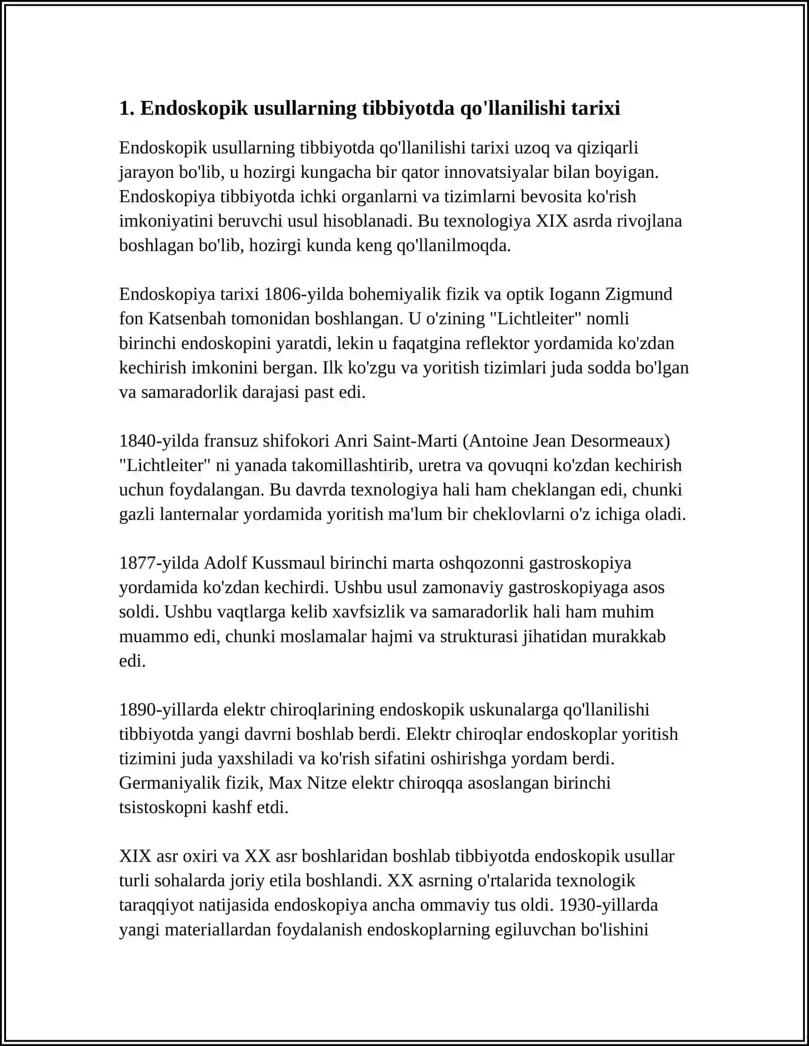 Tibbiyotda Endoskopik Usullarning Qo'llanilishi 3