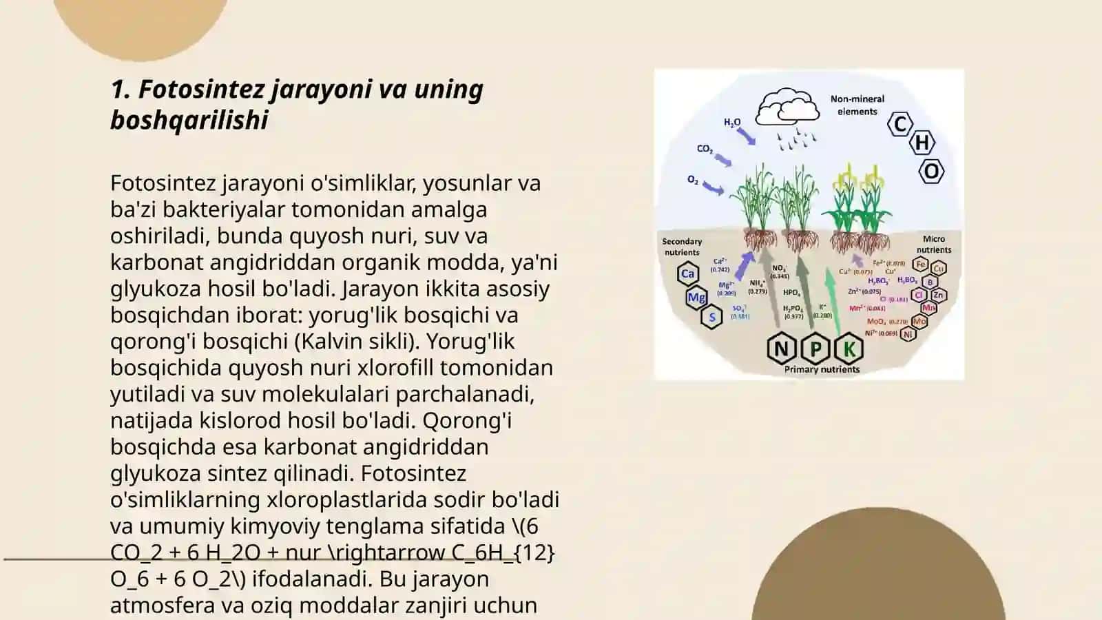 Oʻsimliklarda integratsiya va boshqariluv tizimlari 3