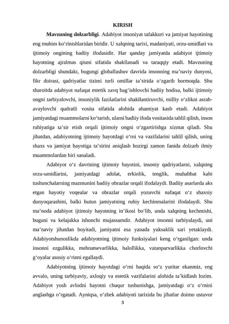 Adabiyotning ijtimoiy hayotdagi oʻrni va vazifasi 3