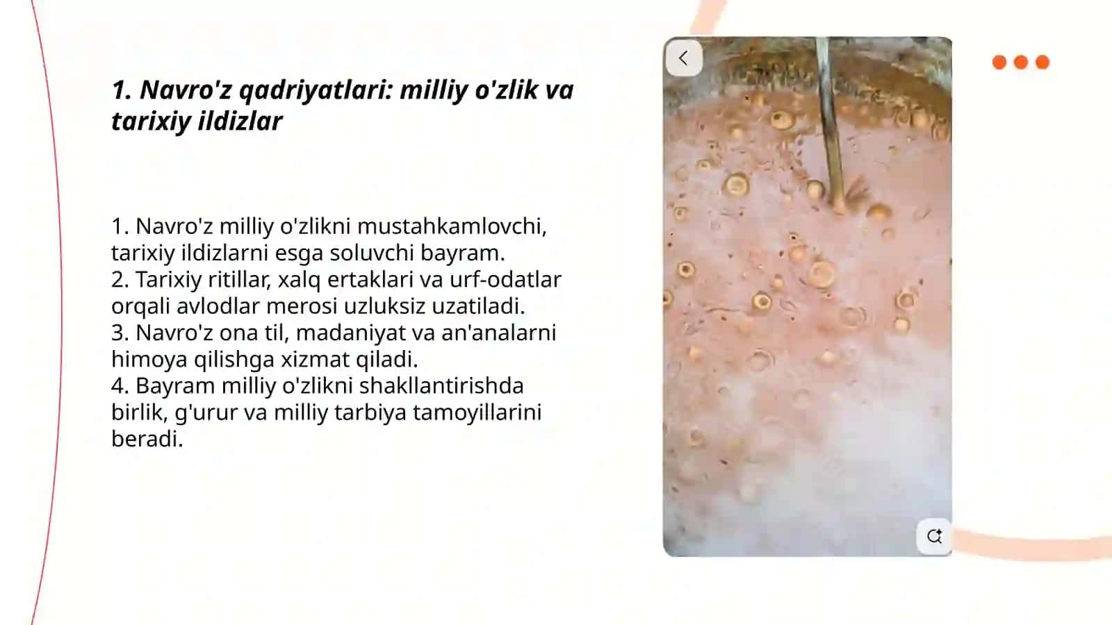 Navro'z va hayitlar bilan bog'liq qadryatlar mazmuni va tarbiyaviy ahamiyati 3