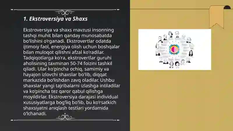 G.Y.Ayzenk nazariyasi shaxsning uch faktorli modeli(ekstroversiya,interaversiya,neyrotizm,psixotizm) 3