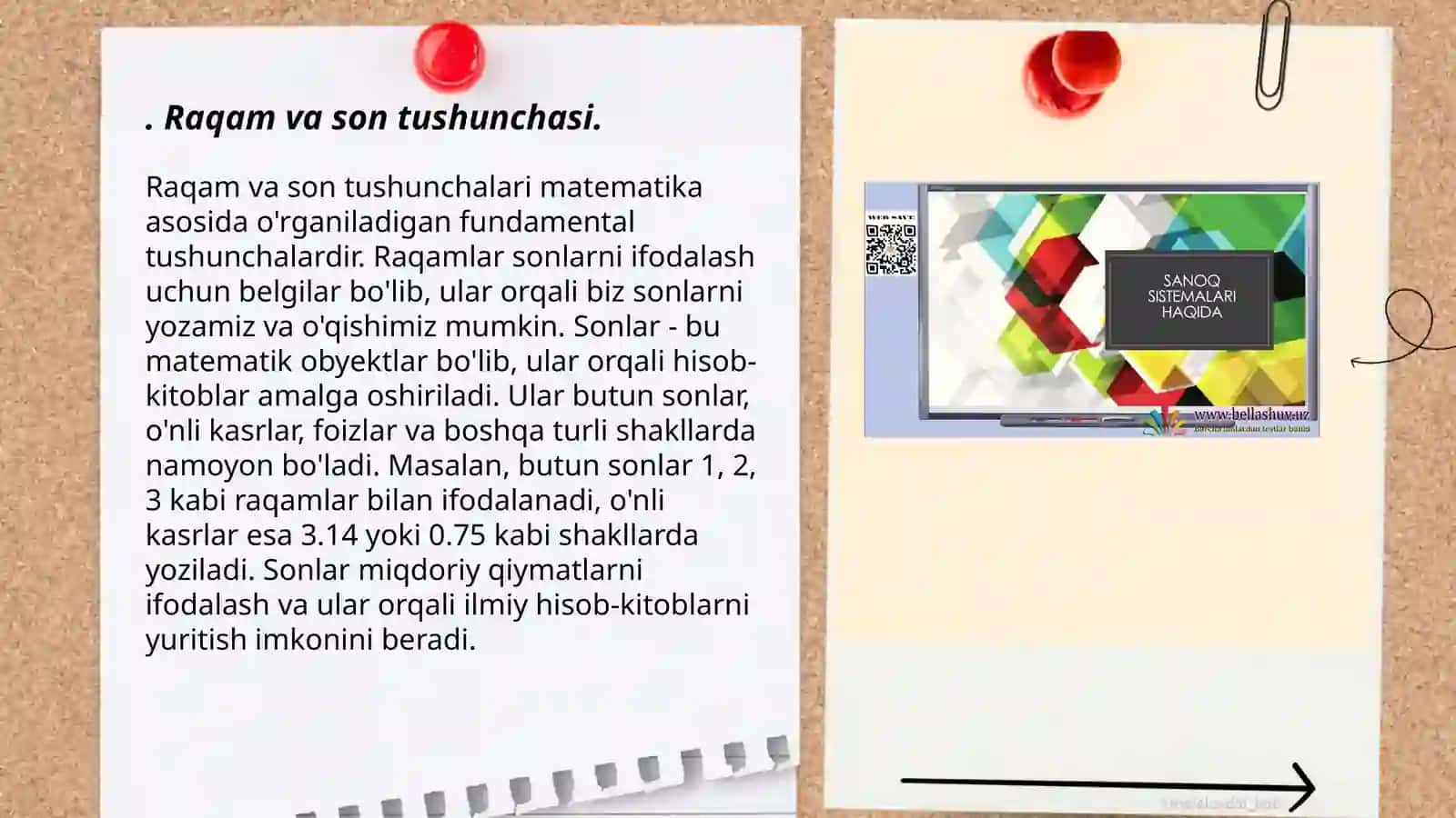 Nomerlashga oʻrgatishga tayyorgarlik.Son va sanoq tushunchasini shakllantirish bosqichlari.Oʼnli sanoq sistemasi xususiyatlari va uning nomerlashga asos qilib olinishi 3
