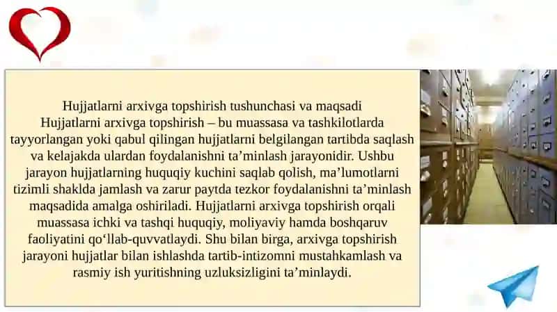 Hujjatlarni arxivga topshirish masalalari 3
