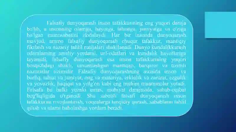 Falsafiy dunyoqarash shakllari 3