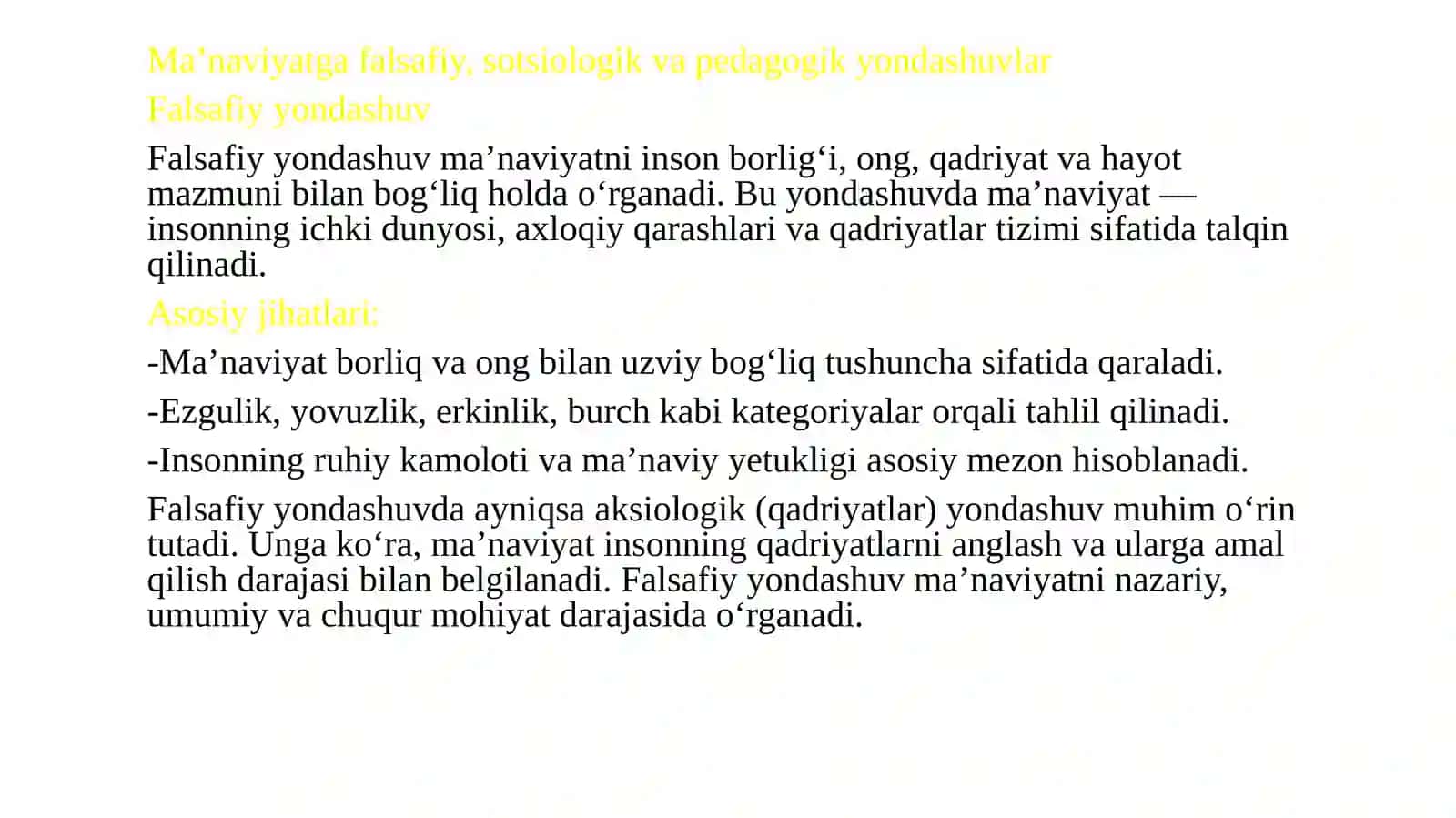 Ma’naviyatga turli yondoshuvlar va tariflarni ilmiy tasnifi 3