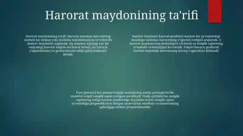 Harorat Maydoni, Harorat Gradienti, FureQonuni 3