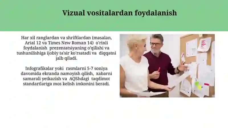 Taqdimot tayyorlash va taqdim etish usul va vositalari 3