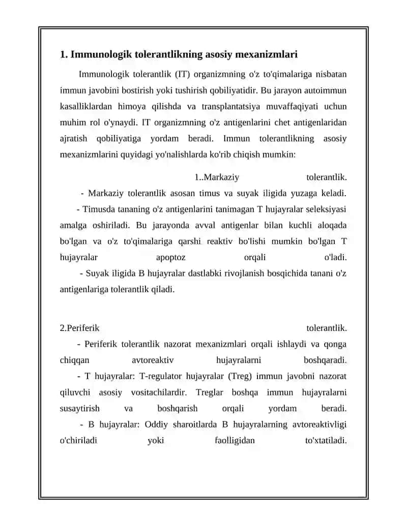 IMMUNOLOGIK TOLERANTLIK NUQSONLARI.AUTOIMMUN XASTALIKLAR 3