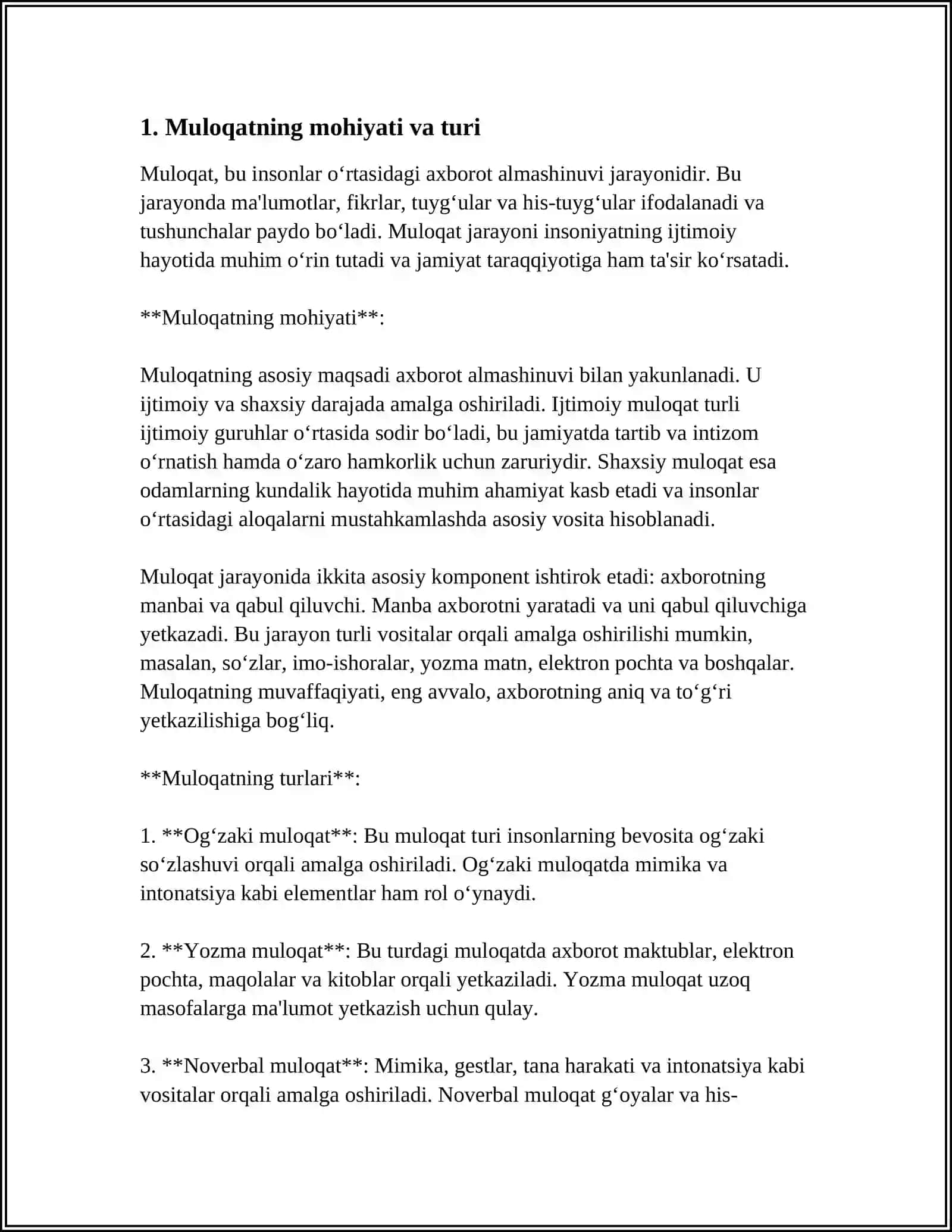 MULOQAT HAQIDA TUSHUNCHA. PEDAGOGIK FAOLIYATDA MULOQAT 3