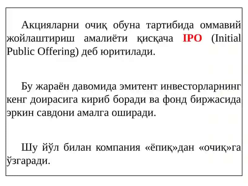 КОРПОРАТИВ БОШҚАРУВДА ҚИММАТЛИ ҚОҒОЗЛАР БИЛАН БОҒЛИҚ МУНОСАБАТЛАР ТИЗИМИ 3