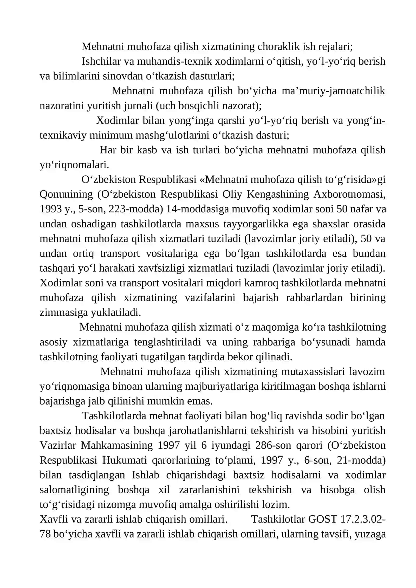 Avtomobil yo‘llari va yo‘l inshootlarini qurish, rekonstruksiyasi va ekspluatatsiya qilishda xavfsizlik texnikasi 3