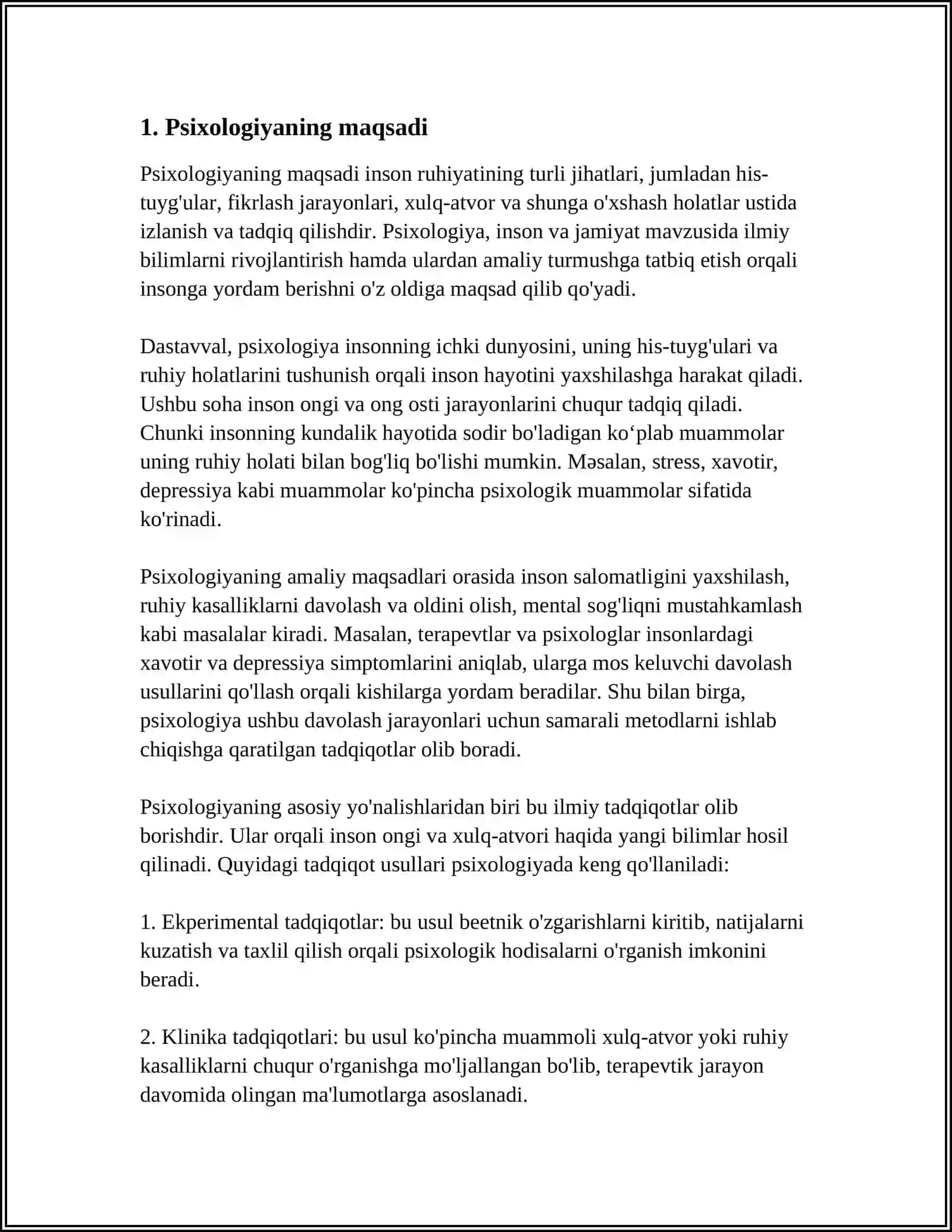 PSIXOLOGIYANING PREDMETI, MAQSADI VA VAZIFALARI 3