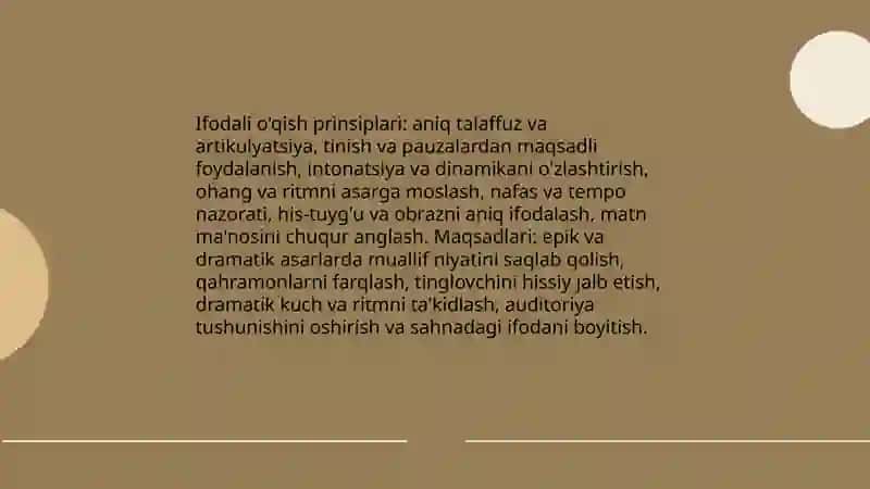 Epik va dramatik asarlarni ifodali oqish 3