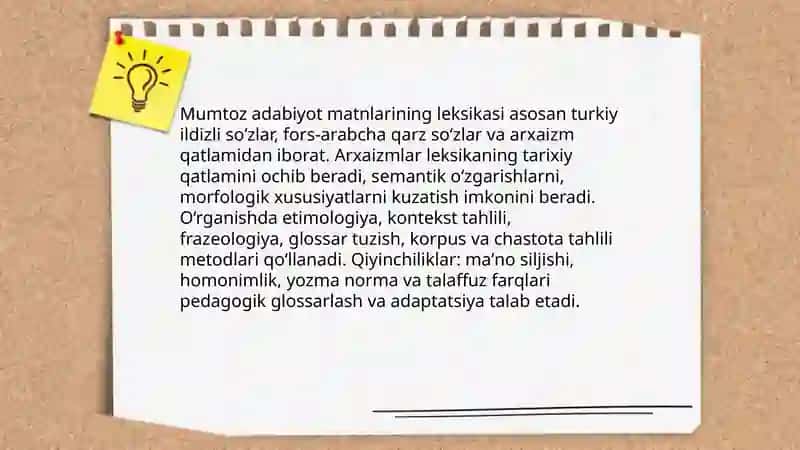 Mumtoz asarlar matni ustida ishlash 3
