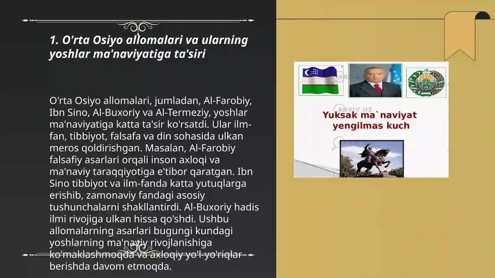 Yuksak ma'naviyat yoshlarni tarbiyalashds O'rta Osiyo allomalari ilmiy merosining o'rni 3