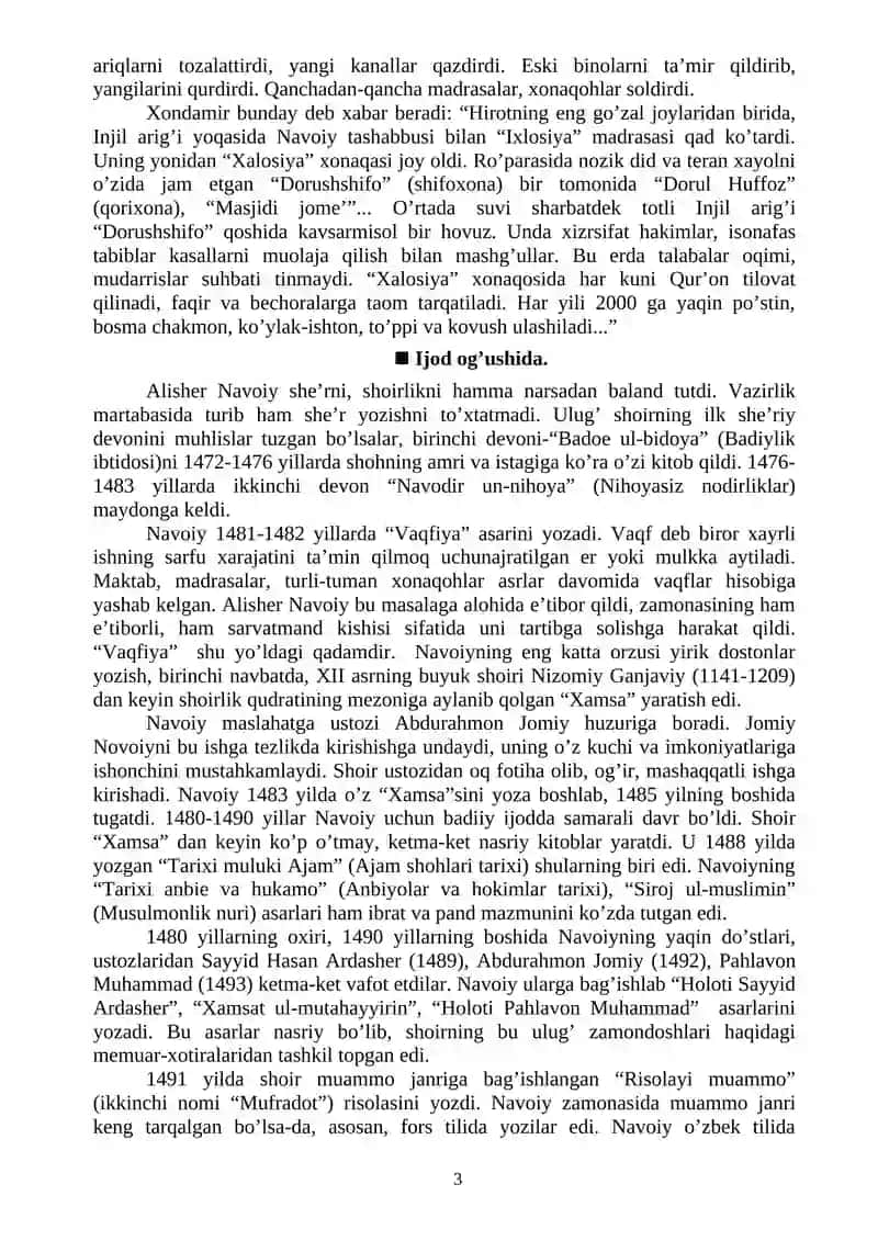 Alisher  Navoiyning hayoti va ijodi referat 3