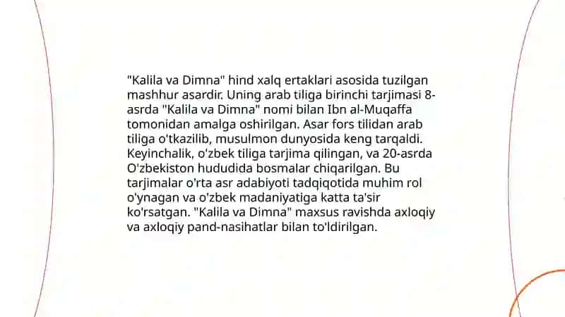 "Kalila va Dimna" tarjimasi 3