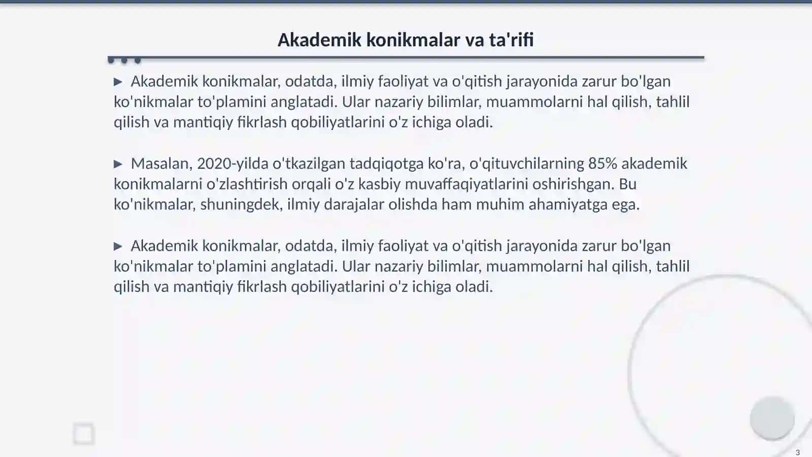 Akademik konikmalarning martaba osishi va kasbiy rivojlanishga ta'sirini baholash 3