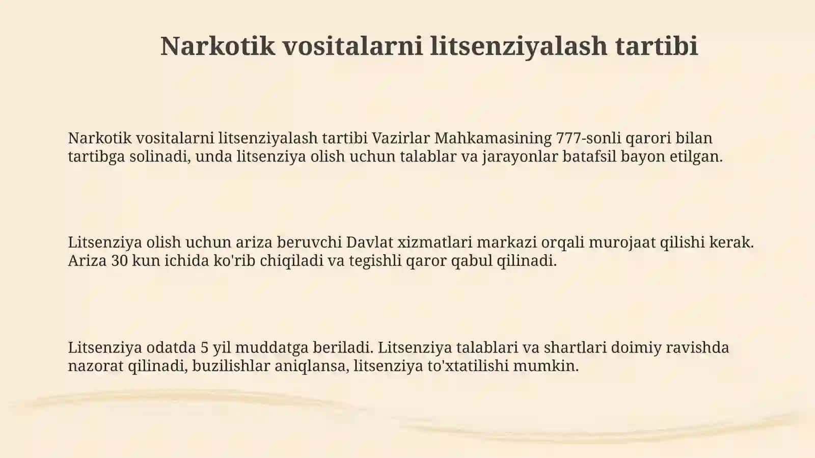Giyohvand dori vositalariga litsenziya berish tartibi 3