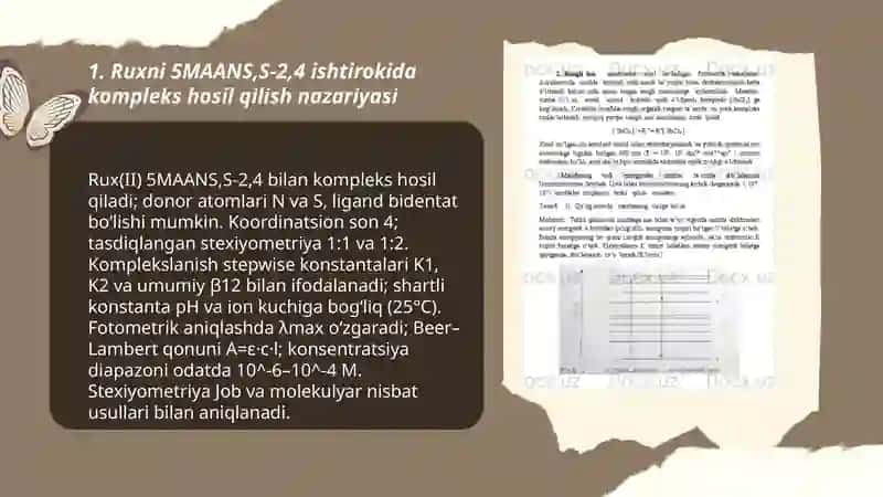 Ruxni 5MAANS,S-2,4 ishtirokida fotometrik aniqlash 3