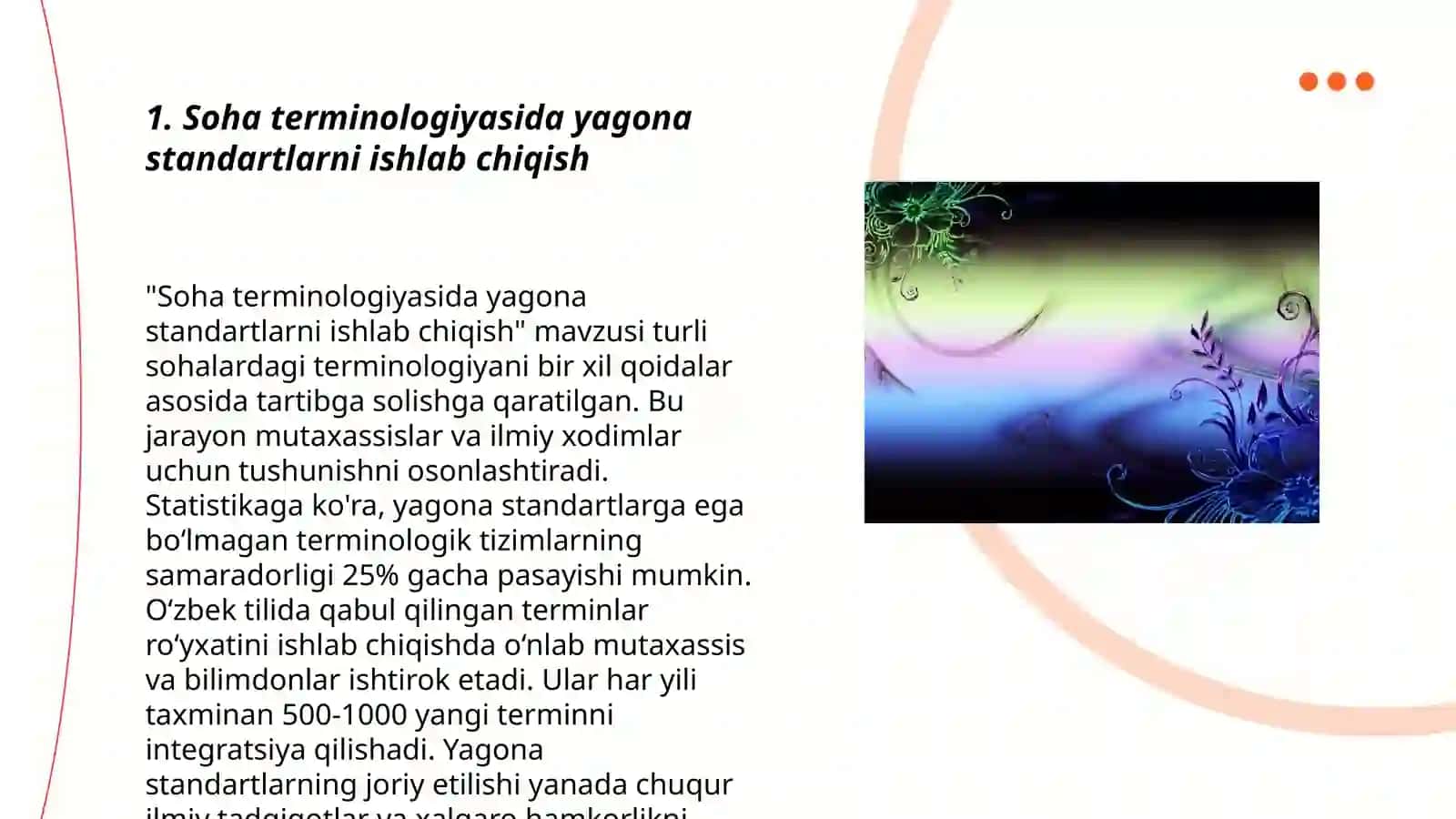 Soha terminalogiyasida roʻy berayotgan oʻzgarishlar. Terminlarni unifikatsiyalash va tartibga solish 3