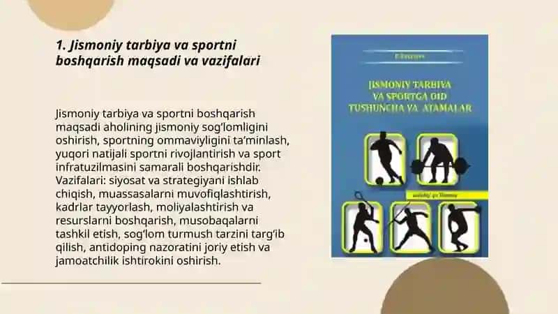 Jismoniy tarbiya va sportni boshqarish maqsadi hamda 3