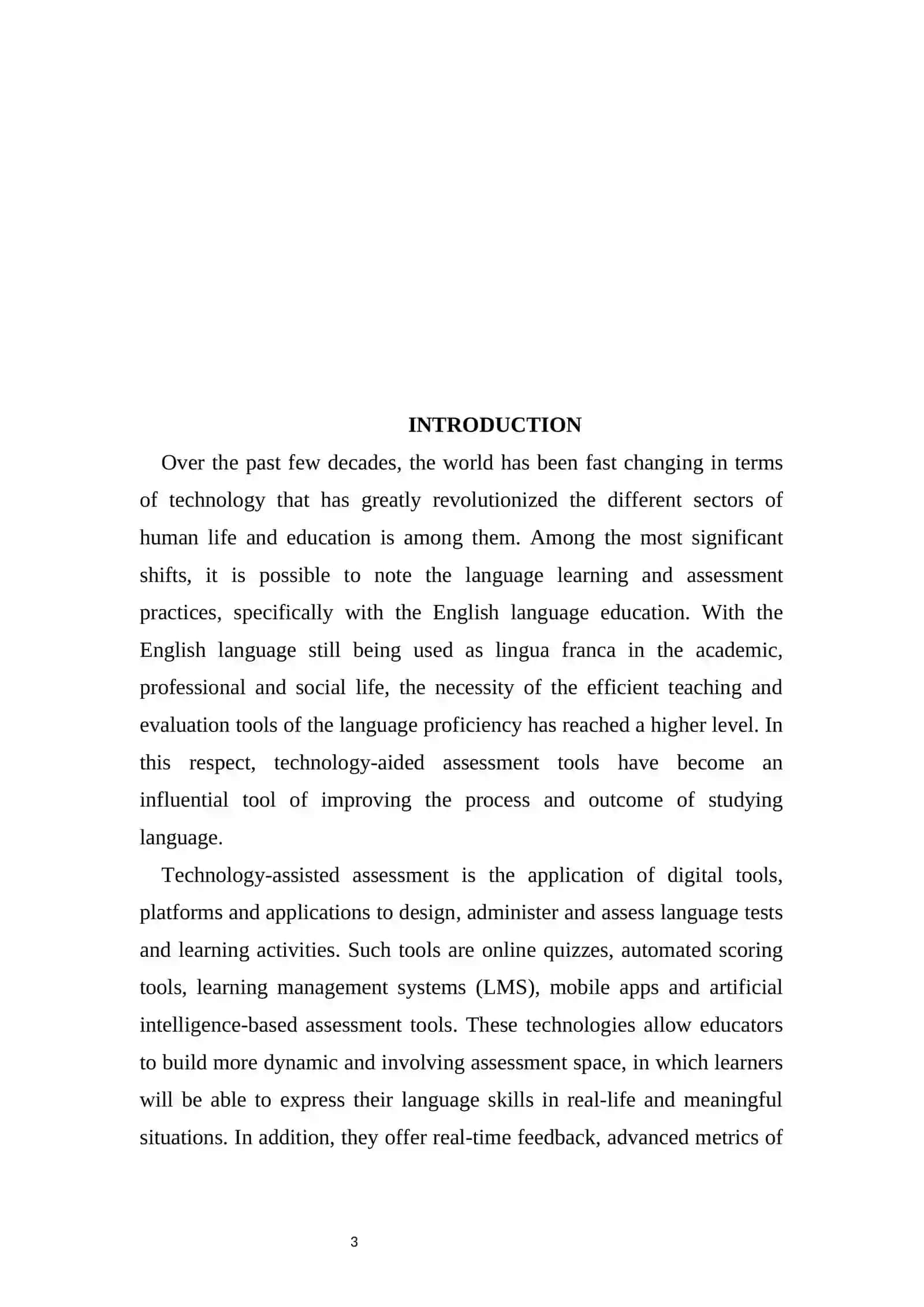 THE IMPACT OF TECHNOLOGY-ASSISTED ASSESSMENT TOOLS ON ENGLISH LANGUAGE PROFICIENCY 3