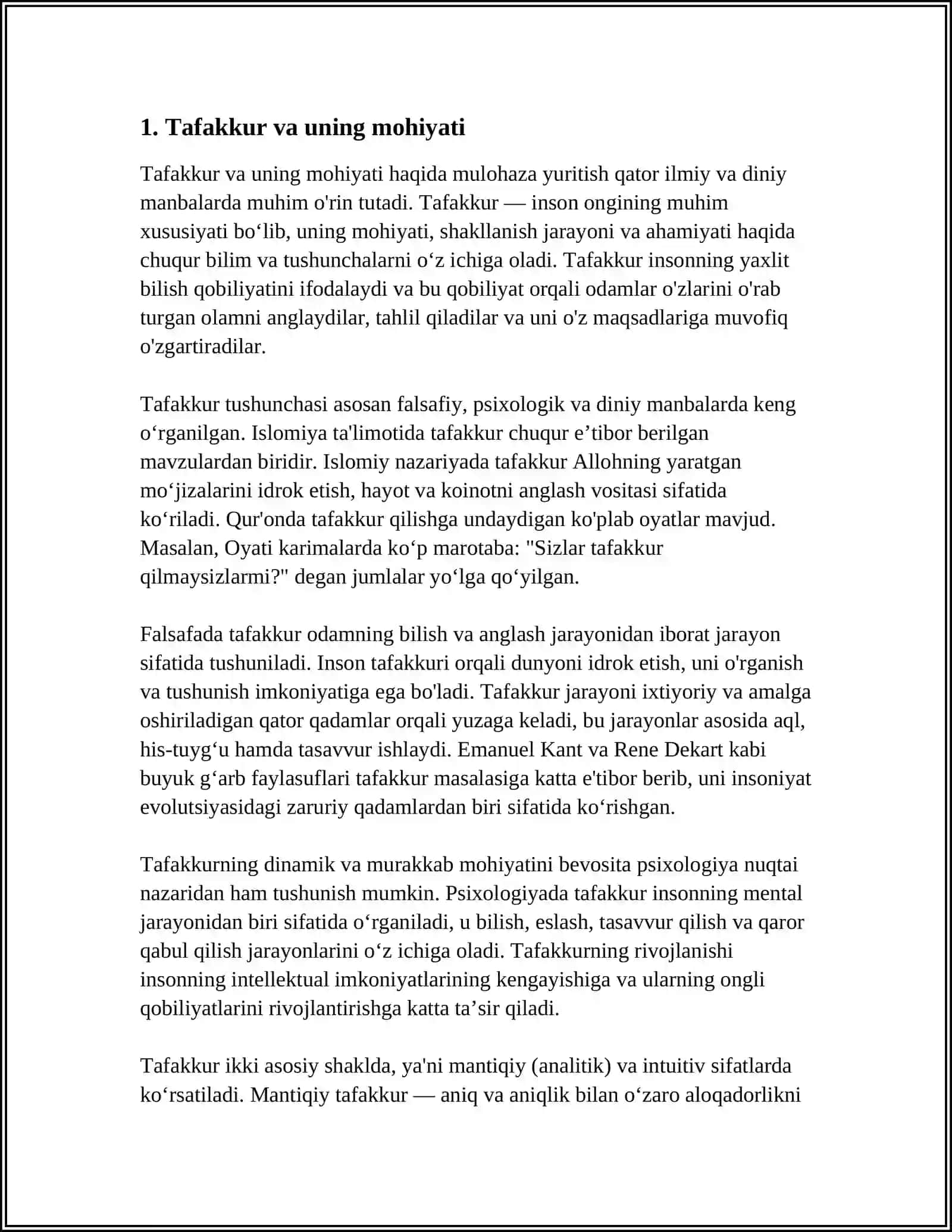 TAFAKUR ANTAGELIZI VA FILAGENIZI 3