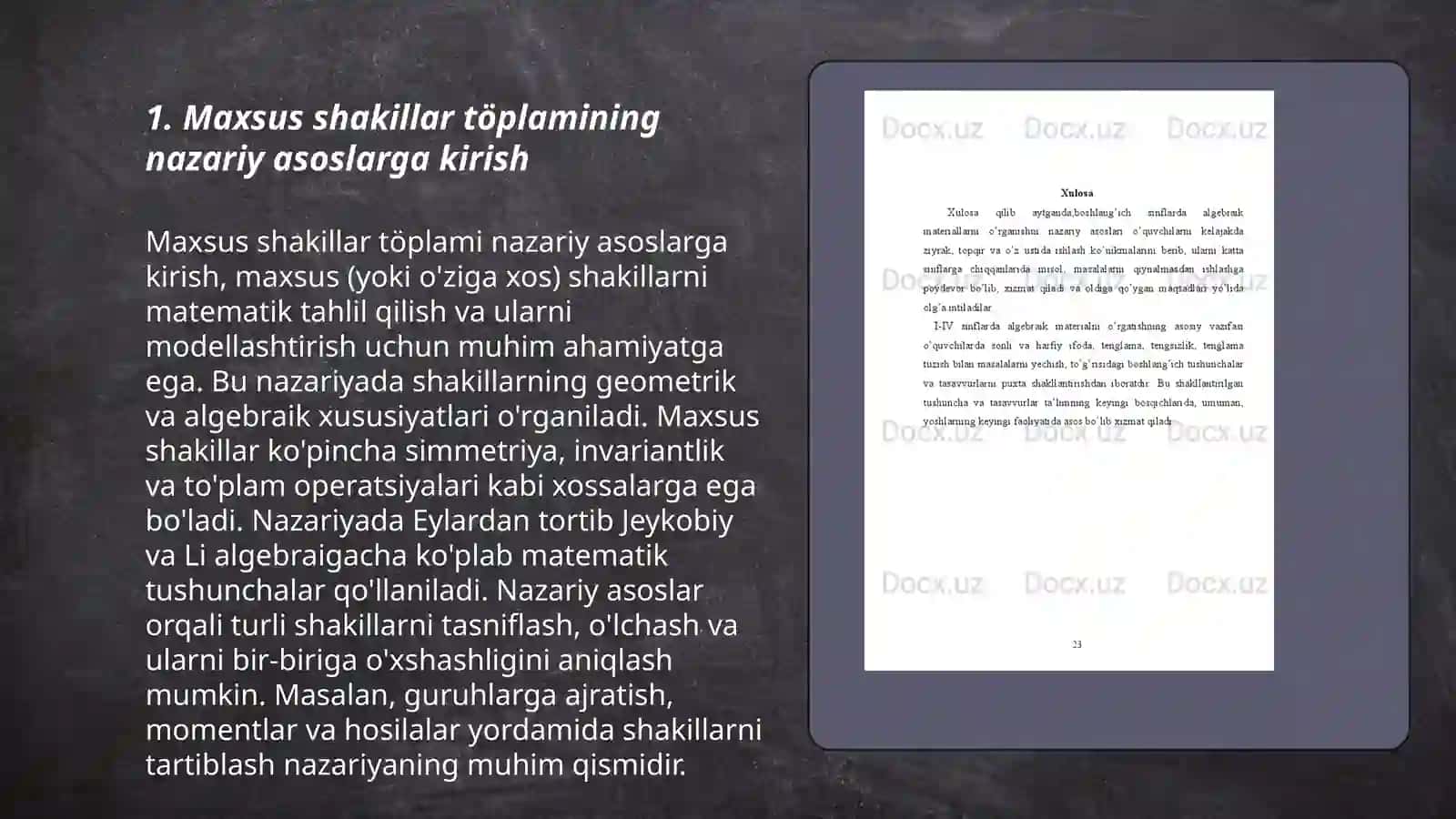 Maxsus shakillar töplamidan foydalanib narsalarni hosil qilishga örgatish metodlari 3