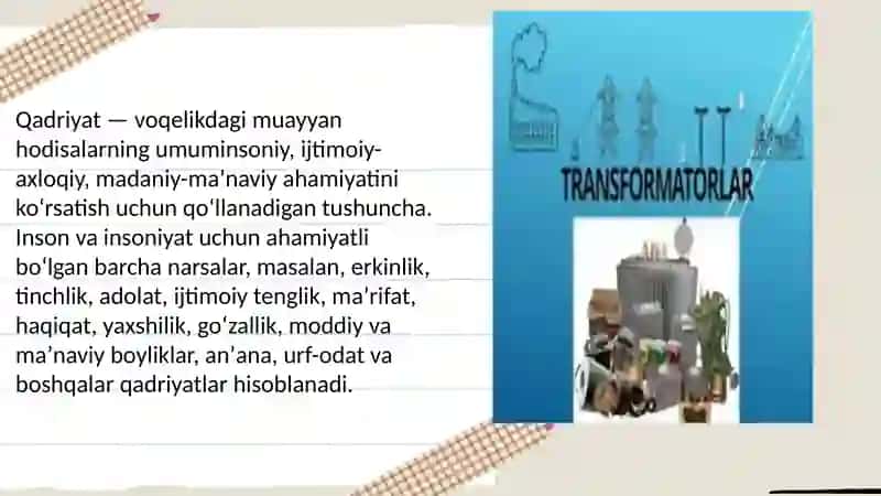 Qadriyat tushunchasining manosi va uning umumiy tavsifi 3