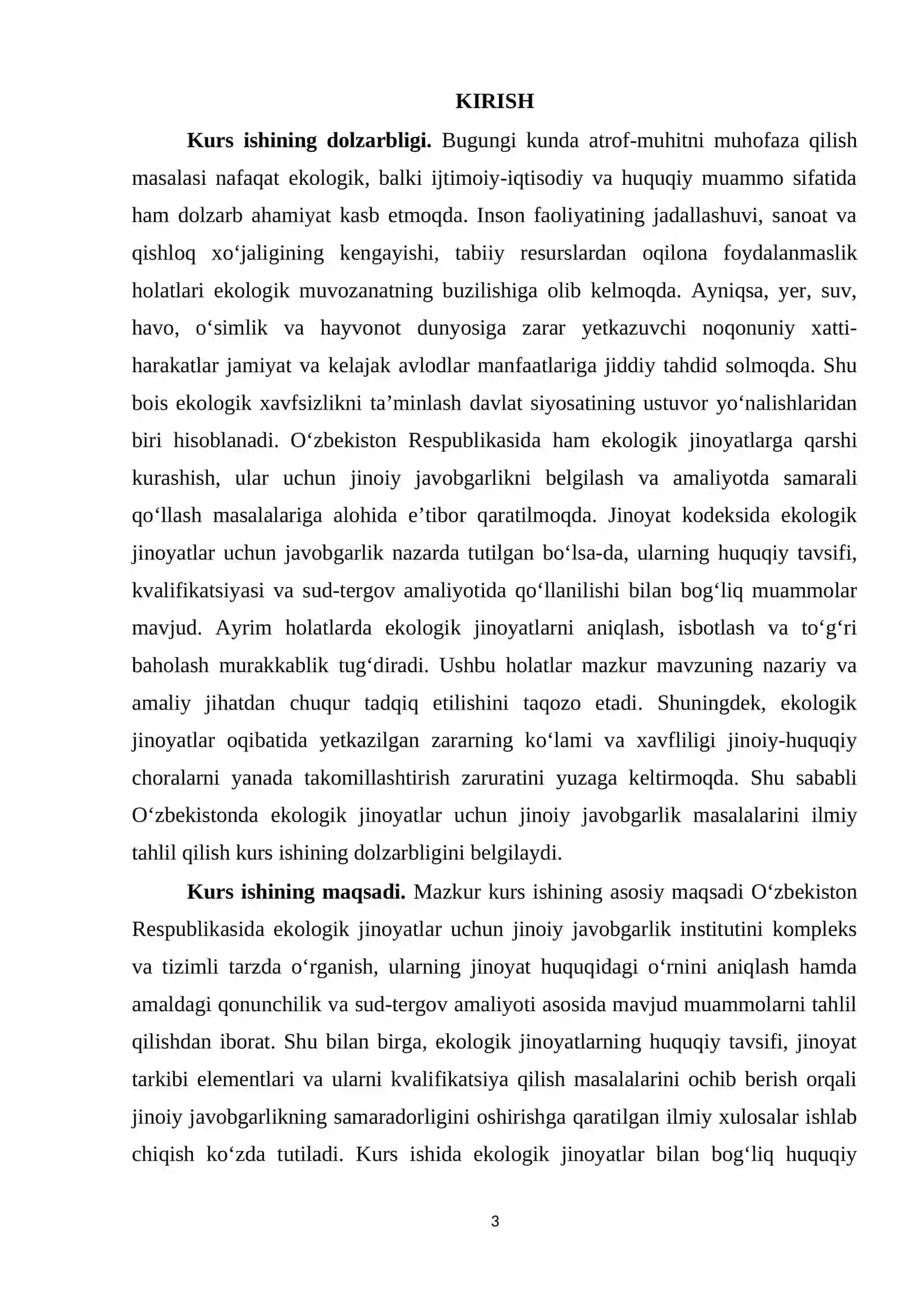 Oʻzbekistonda ekologik jinoyatlar uchun jinoiy javobgarlik 26 3