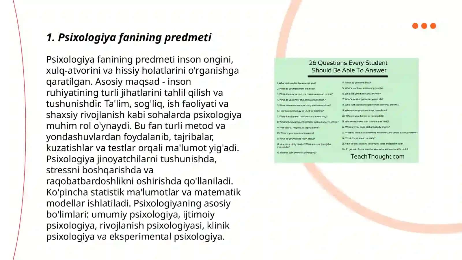 Psixologiya fanining predmeti, maqsad va vazifalari 3