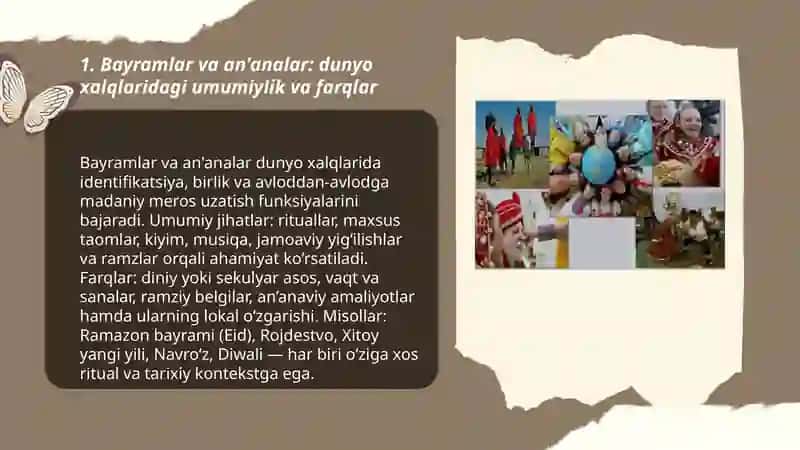 Dunyo xalqlari madaniyatidagi umumiylik va farqlar 3