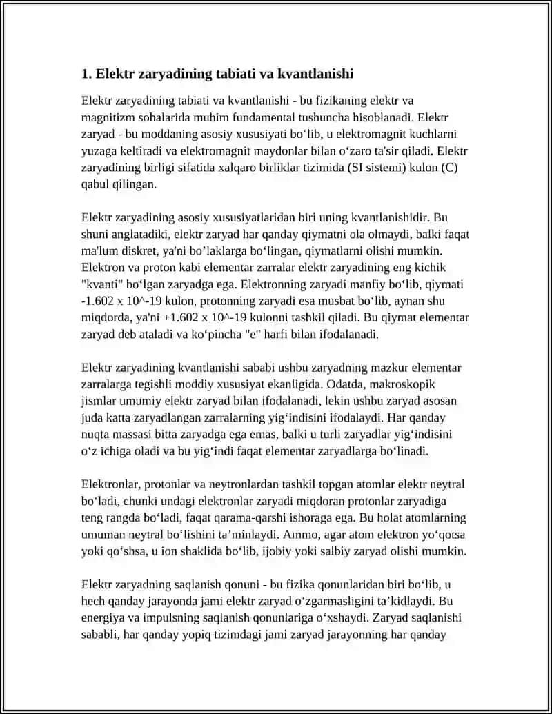 ELEKTR ZARYADI VA ELEKTROSTATIK MAYDON 3