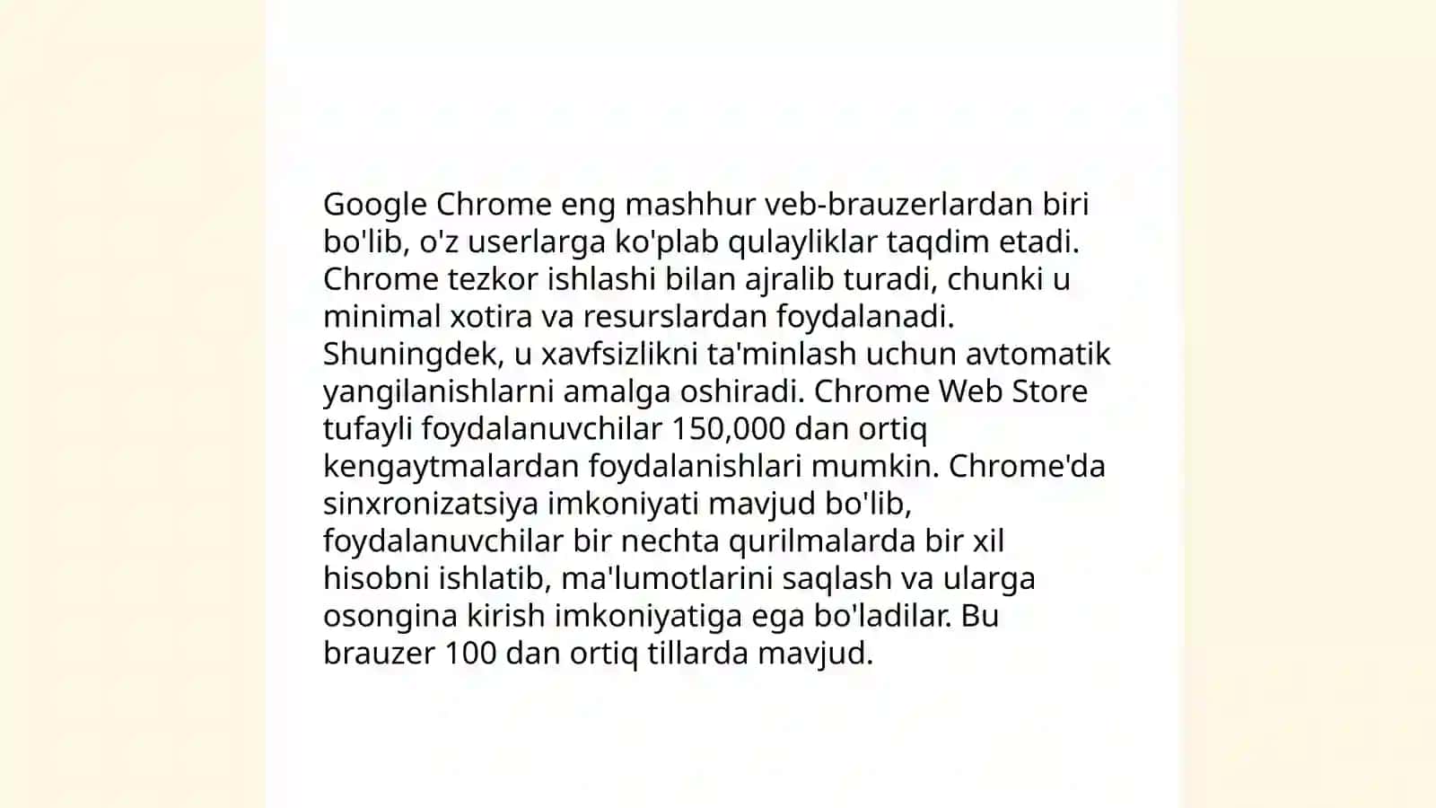 Google Chrome dasturi va uning imkoniyatlari 3