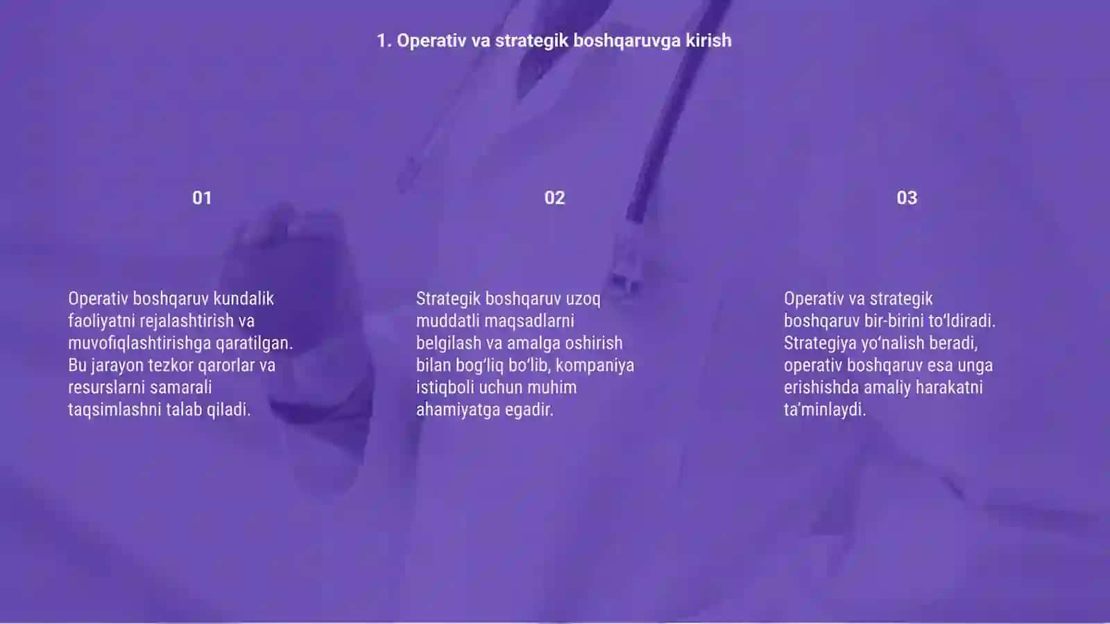 Kompaniyaning operativ va strategik boshqaruv xususiyatlari 3