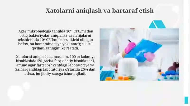 Mikrobiologik natijalarni baholash prinsipi 3