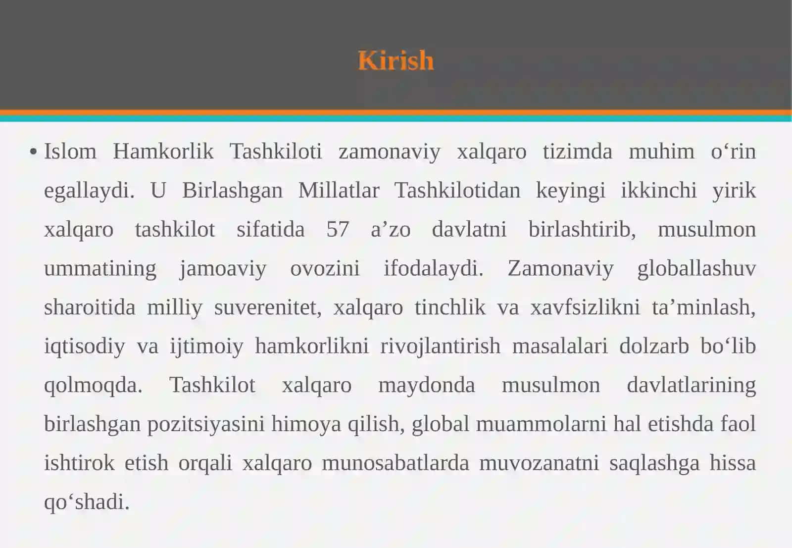 Islom hamkorlik tashkiloti (IKT)ning tuzilishi va mohiyati 3