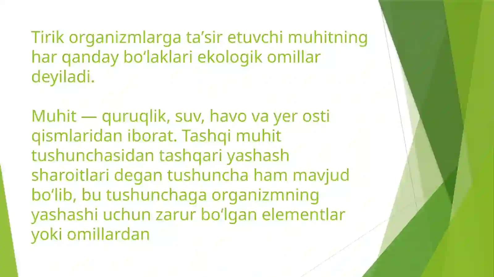 Muhit va ekologik omillar.Muhitga organizmlarning moslashishi 3