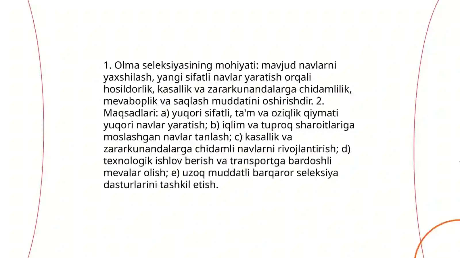 Olma misolida seleksiya jarayonini mohiyati va bosqichlari 3