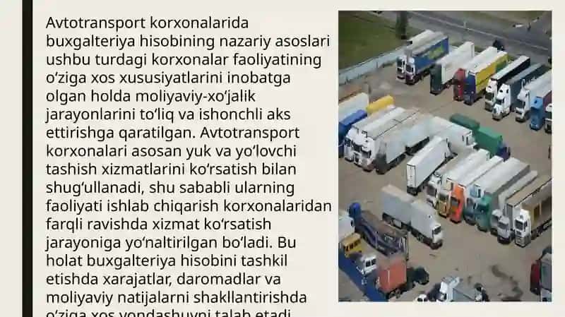Avtotransport korxonalarida buxgalteriya hisobini tashkil qilish asoslari 3