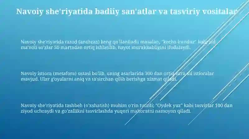 Navoiy she'riyatida badiiy san'atlar va tasviriy vositalar 3