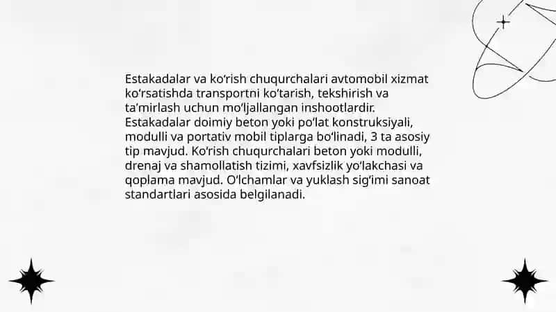 Estakadalar va ko‘rish chuqurchalari 3