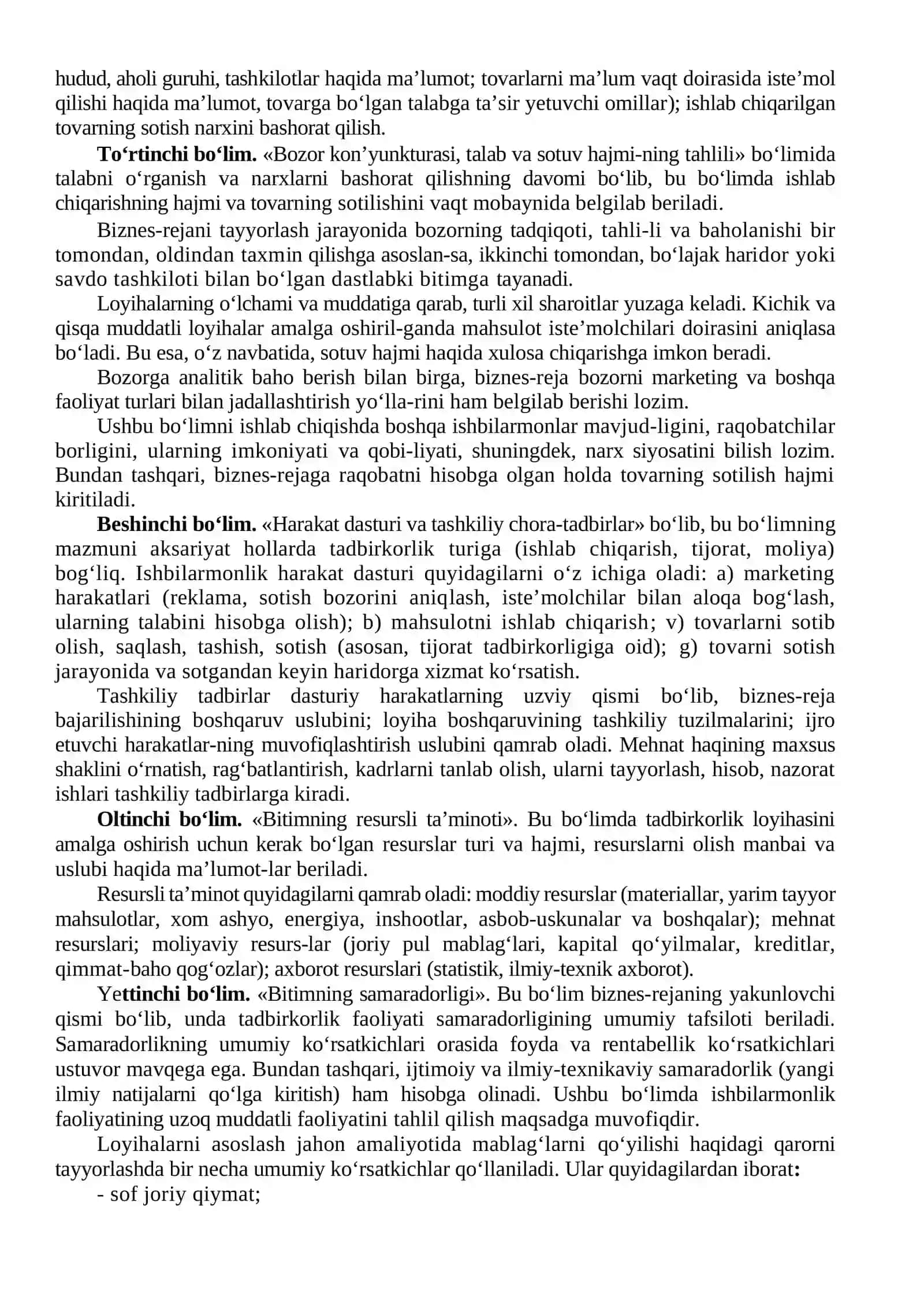 Kichik biznes va tadbirkorlik faoliyatini rejalashtirish 3