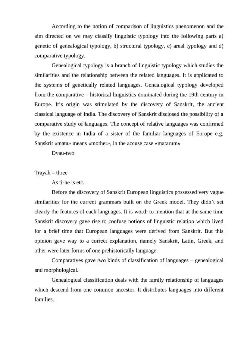 Parts of Comparative Typology 3