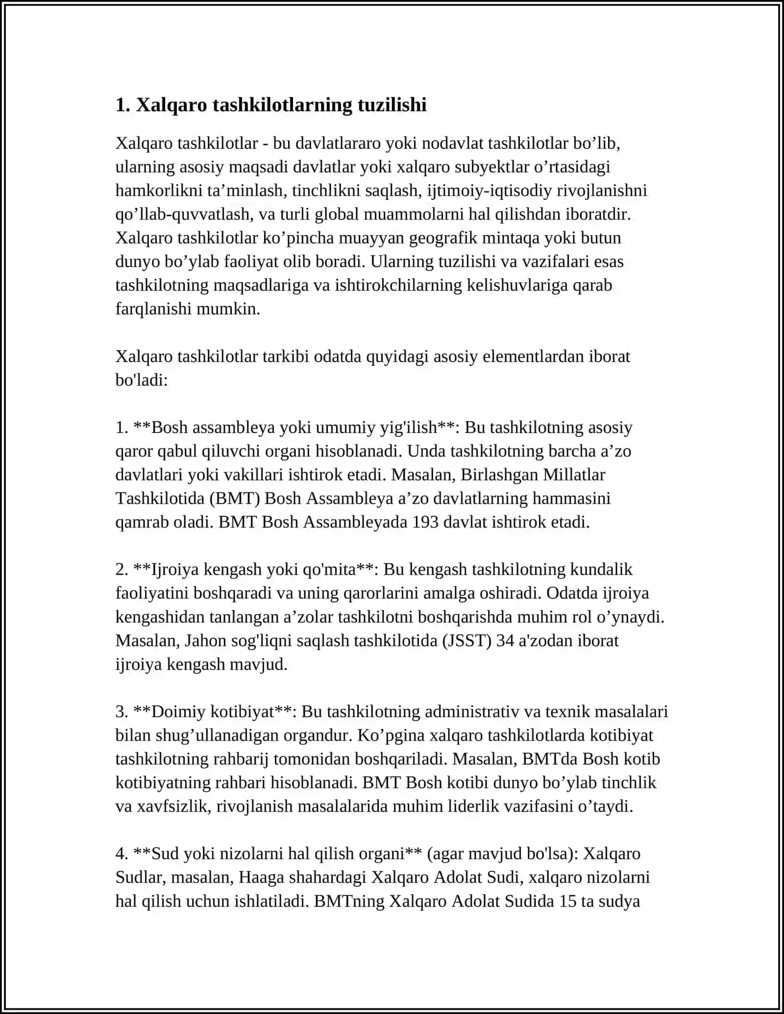 GEOSIYOSIY MUNOSABATLARDA XALQARO TASHKILOTLARNING OʻRNI VA AHAMIYATI 3