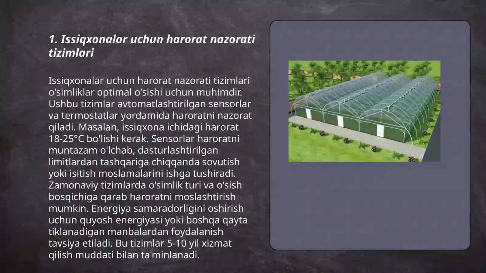 Issiqxonalar uchun harorat nazorati tizimlari 3